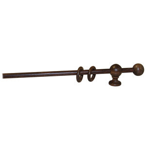 Bastone in Legno a Strappo Ø 11 mm Noce 120 cm con Supporti