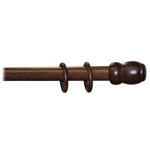 Bastone in Legno a Strappo Ø 35 mm Noce Scuro 180 cm Senza Supporti