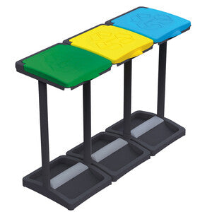 Portasacco a Cavalletto Triplo 3 Coperchi Fermasacco 110 L