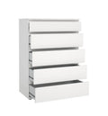 Kit Cassettiera 5 Cassetti Nova 77x40x107 cm Bianca