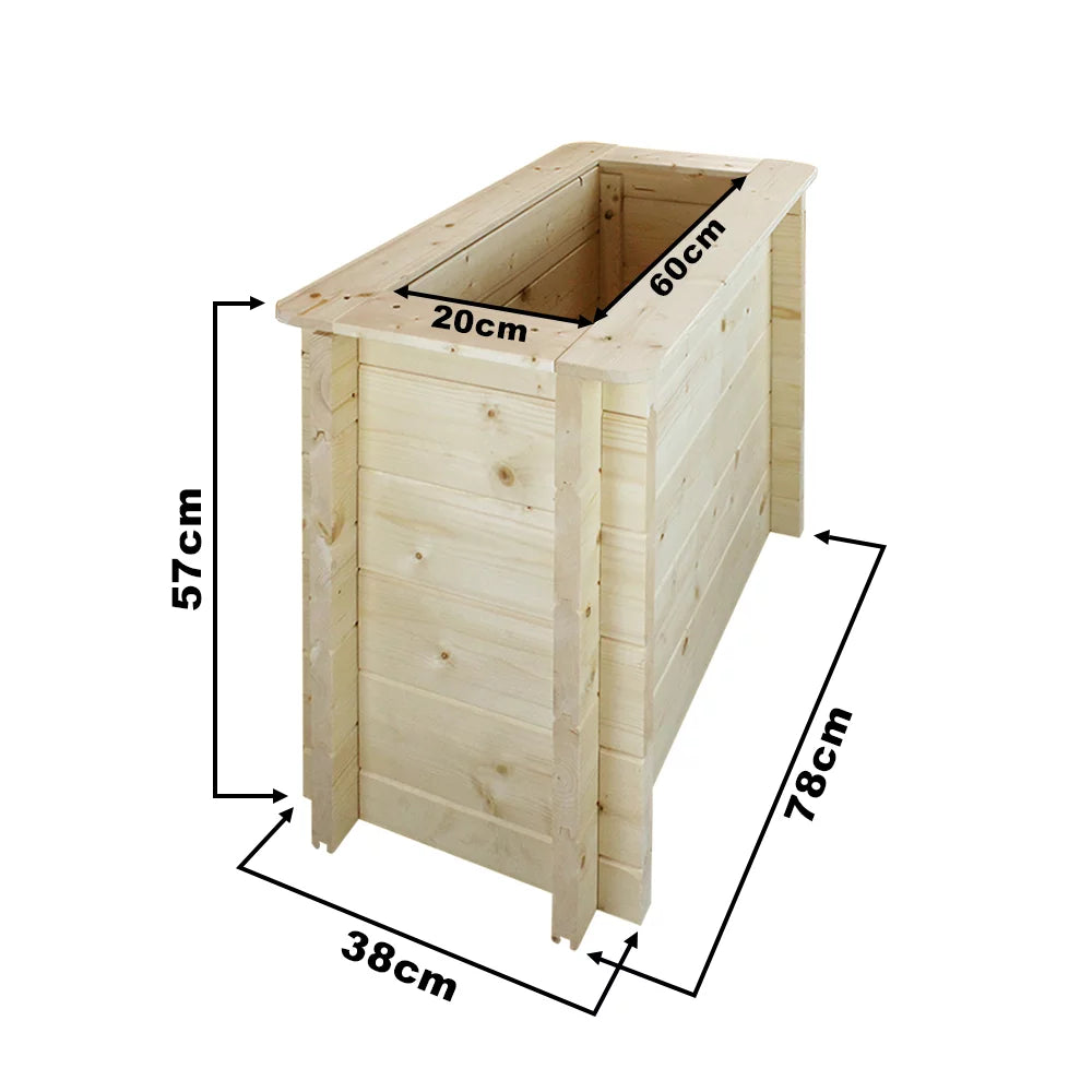 Fioriera in Legno 38x78xH57cm Timbela M612