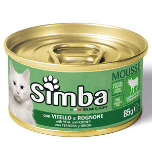Monge Simba Cibo per Gatti Mousse Vitello e Rognone 85g - Confezione da 24 Scatolette