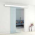 Porta Scorrevole in Vetro Trasparente 75x210 cm – Vetro Temperato, Binario Alluminio