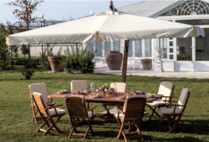 Ombrellone Decentrato In Legno Palo 75mm Aster 3x3m