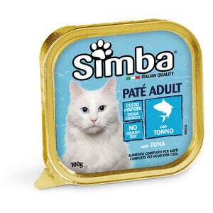 Monge Simba Cibo Umido Gatto Paté Pesce Vaschetta 100 g – Confezione 32 Pezzi