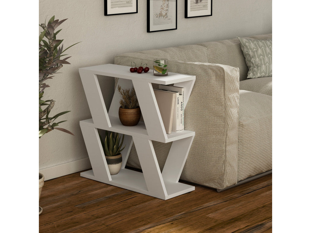 Tavolino laterale in legno - 60 x 22 x 57 cm - Bianco