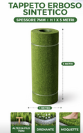 Tappeto Erboso Sintetico Moquette 7Mm H1X5M